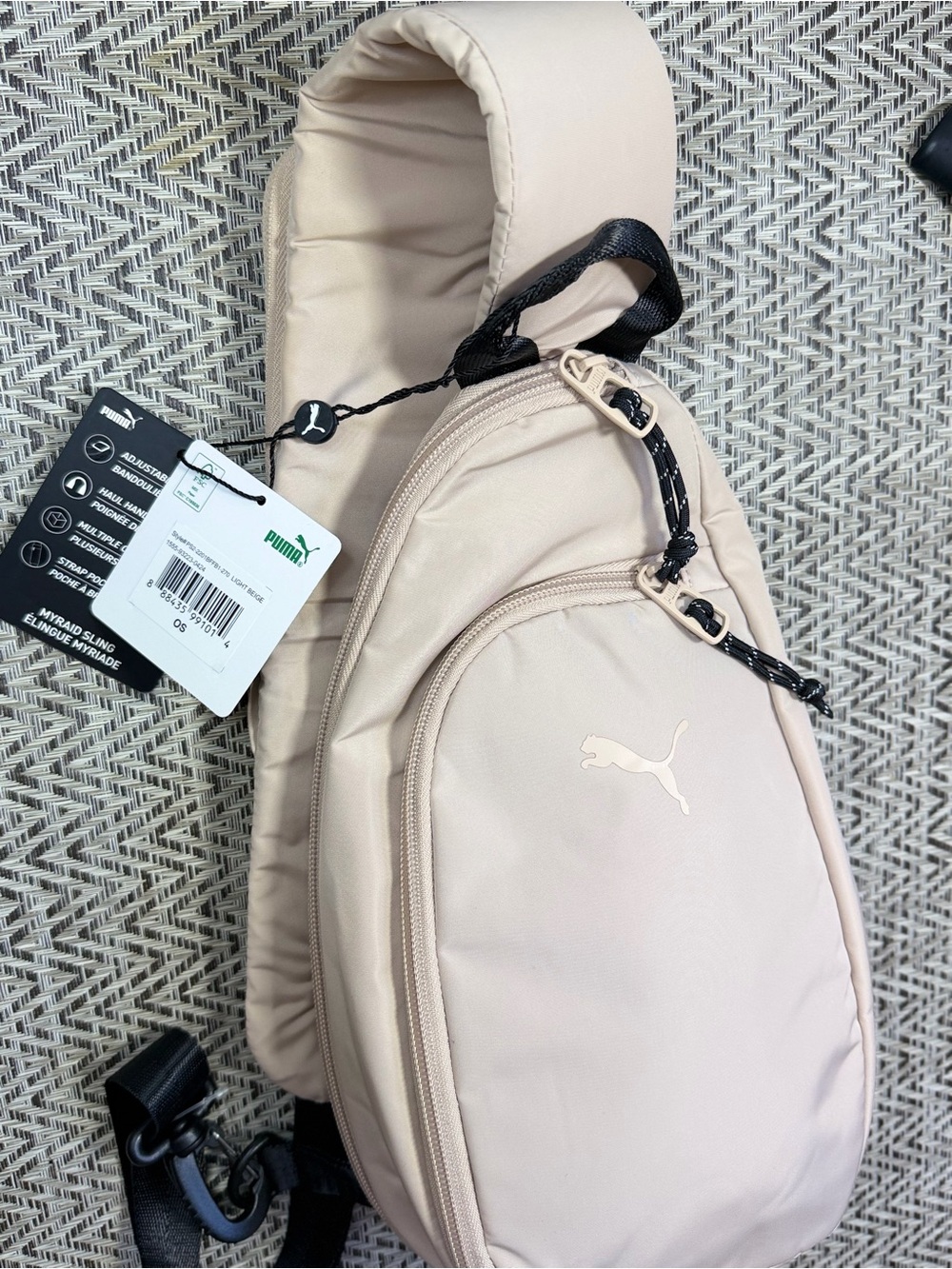PUMA Myriad Sling Bag Light Beige Crossbody Shoulder Backpack NWT